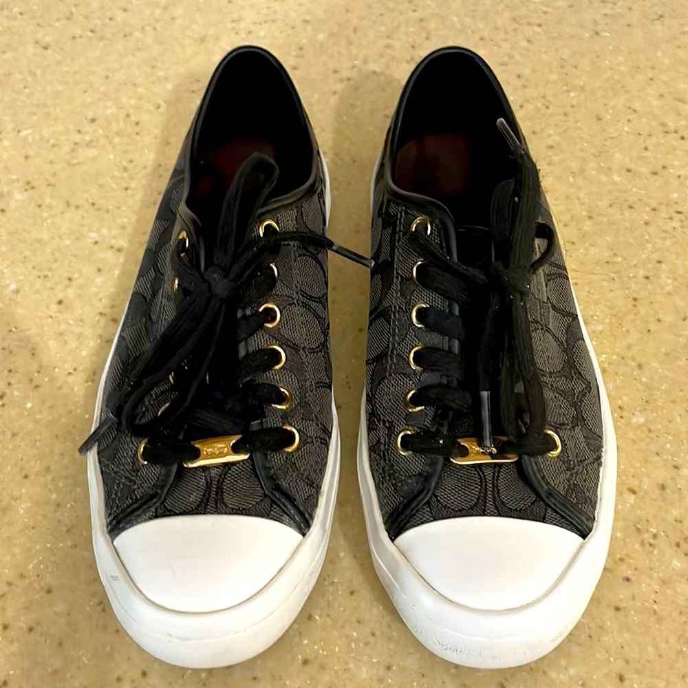 Adorable Coach Tennis Shoes with Gold Details